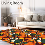 Autumn Duck Pumpkin Swirl Repeat Rug