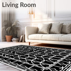 Monochromatic White Arabesque Lattice Rug