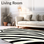 Bold Black Cream Zebra Stripes Rug