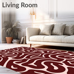 Deep Crimson Organic Flow Rug