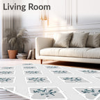 Gray Botanical Diamond Art Rug