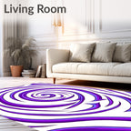 Vibrant Purple Swirl Abstract Rug