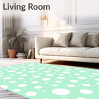 Mint Green White Polka Dot Rug