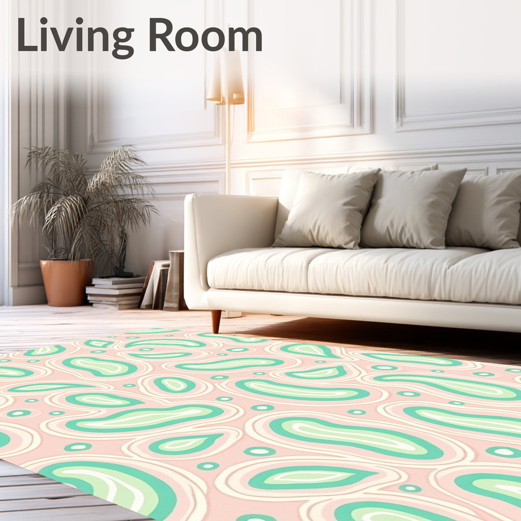 Pastel Organic Blob Swirl Rug