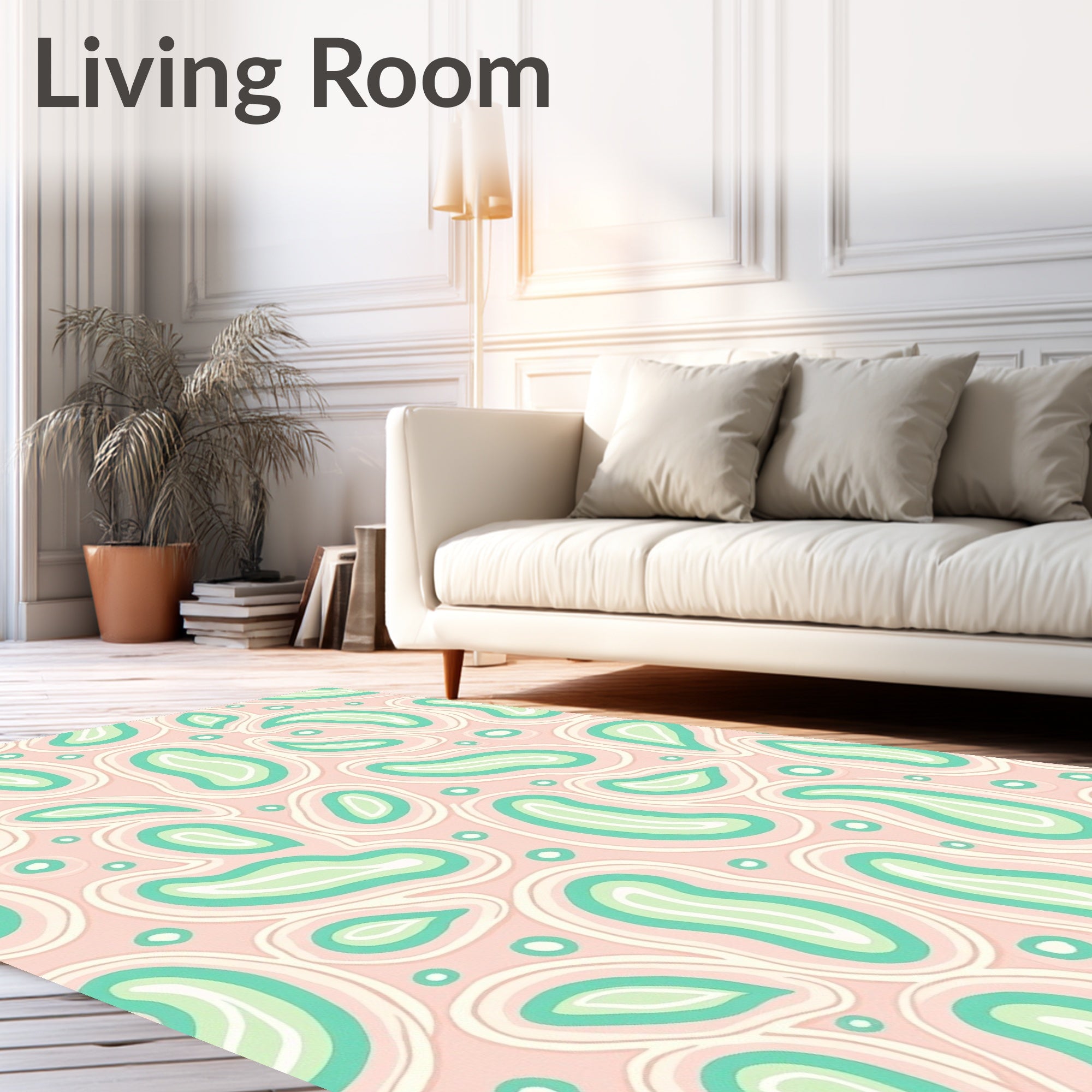 Pastel Organic Blob Swirl Rug
