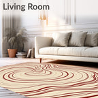 Crimson Swirl Agate Abstract Rug