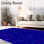 Neon Circuits Futuristic Tech Overlay Rug