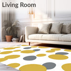 Abstract Ochre Gray Pebble Medley Rug