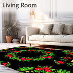 Red Berry Holly Garland Wreath Rug