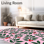 Pink Holly Berry Botanical Rug
