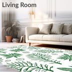Green Foliage Botanical Swirl Rug