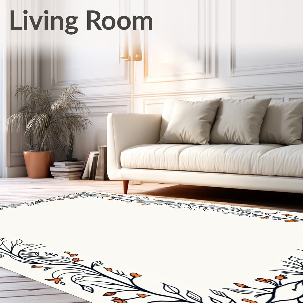 Vineyard Meadow Floral Border Rug