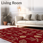 Crimson Pinecone Branch Illustration Rug