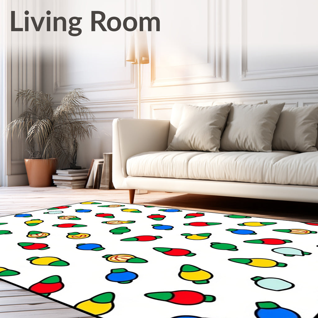 Festive Colorful Light Bulbs Collage Rug