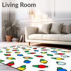 Festive Colorful Light Bulbs Collage Rug