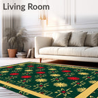 Autumn Red Yellow Starburst Collection Rug