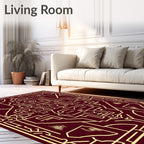 Crimson Geometric Wine Motif Rug
