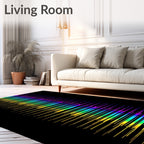 Vibrant Rainbow Horizontal Line Art Rug