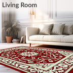 Rich Red Floral Ornament Rug