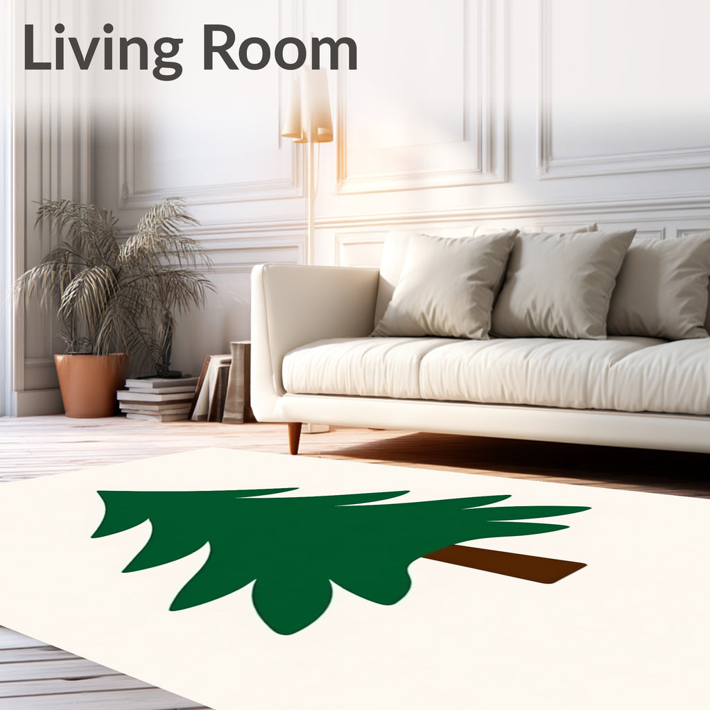 Evergreen Pine Tree Silhouette Rug
