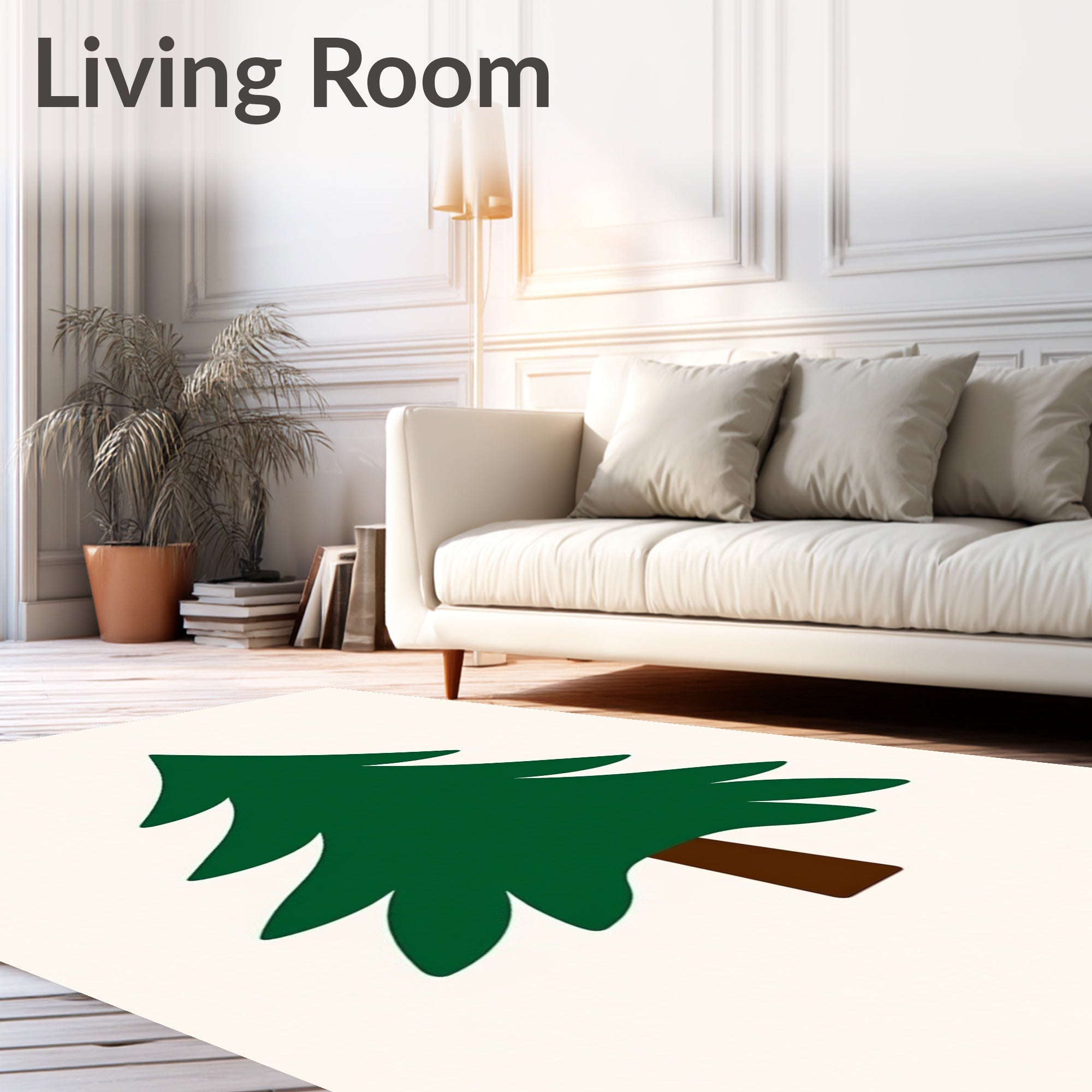 Evergreen Pine Tree Silhouette Rug
