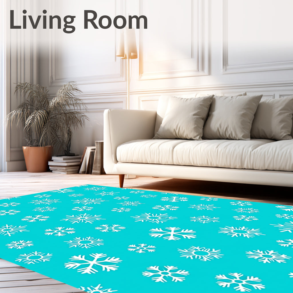 Arctic White Snowflake Scatter Rug