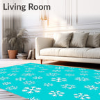 Arctic White Snowflake Scatter Rug