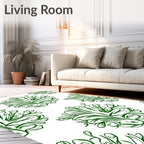 Green Watercolor Koi Fish Medallion Rug