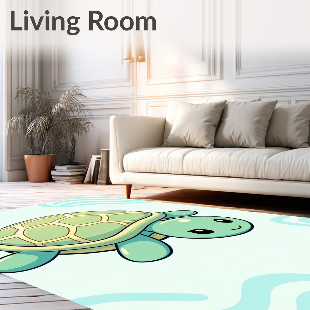 Cute Sea Turtle Wave Rug