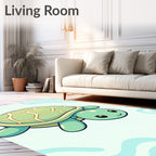 Cute Sea Turtle Wave Rug