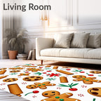 Gingerbread Cookie Rolling Pin Cherry Motif Rug