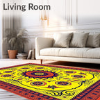 Vibrant Sunburst Floral Medallion Rug