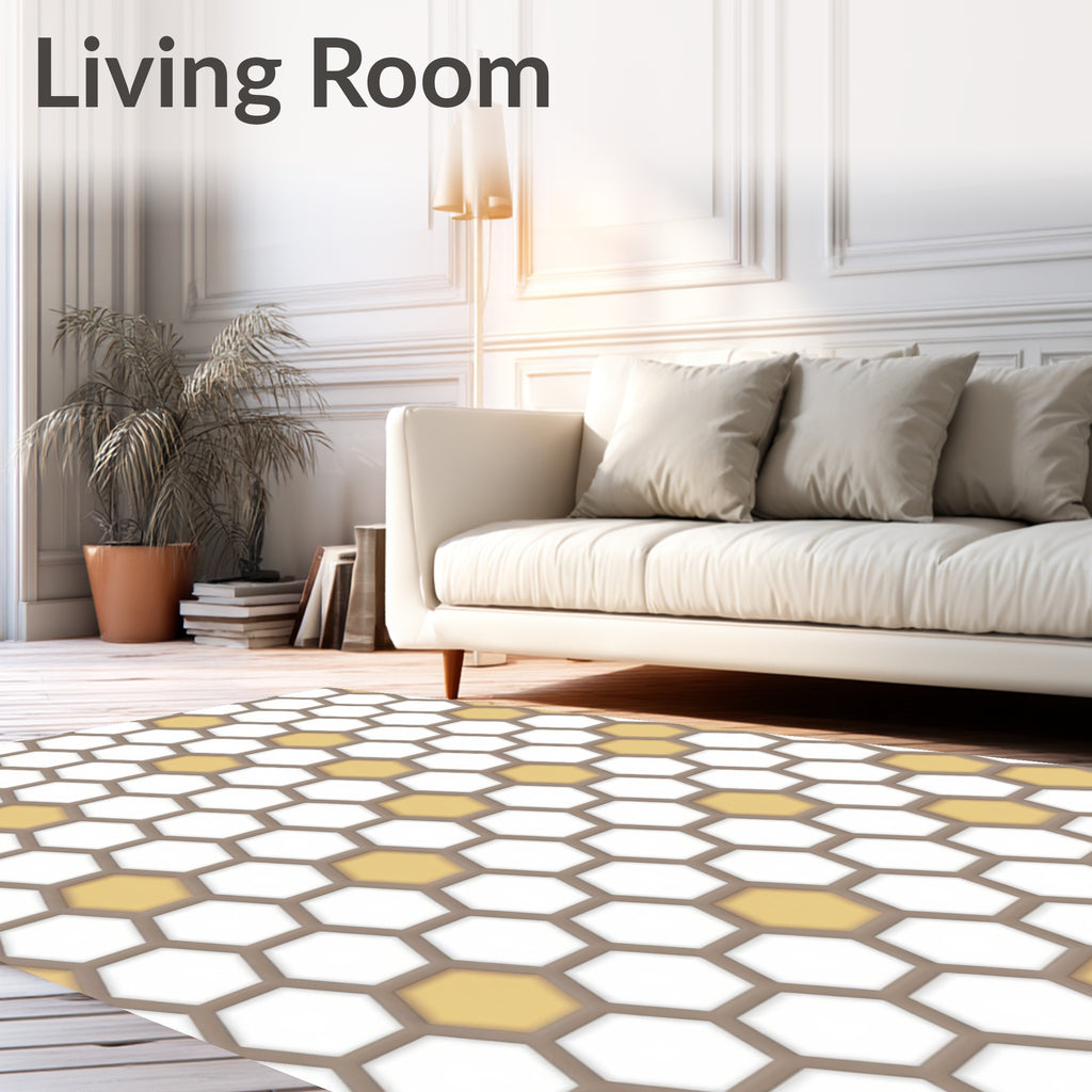 Modern Honeycomb Geometric Hexagon Rug