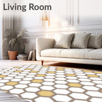 Modern Honeycomb Geometric Hexagon Rug