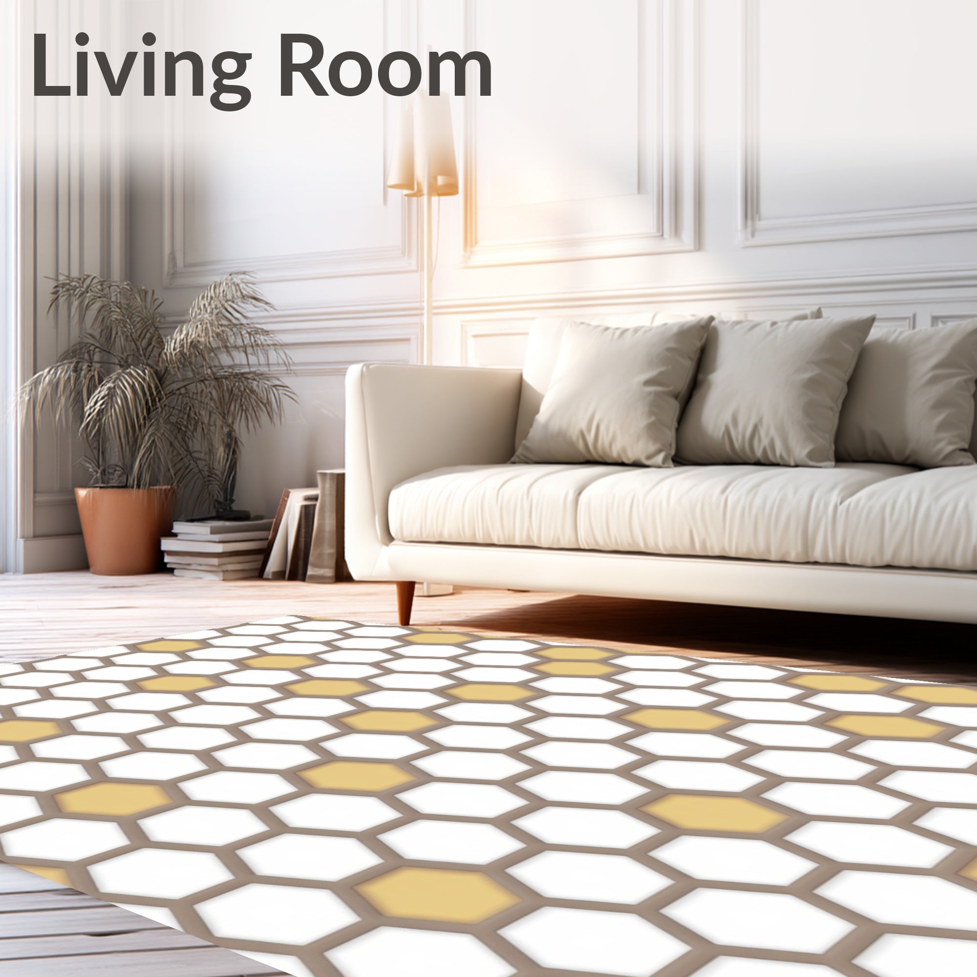Modern Honeycomb Geometric Hexagon Rug