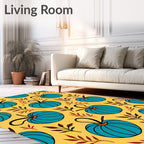 Teal Pumpkin Autumn Foliage Rug
