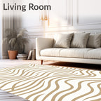 Gold Sand Dune Abstract Waves Rug