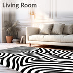 Bold Black and White Animal Print Rug