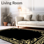 Ornate Gold Celtic Vine Border Rug
