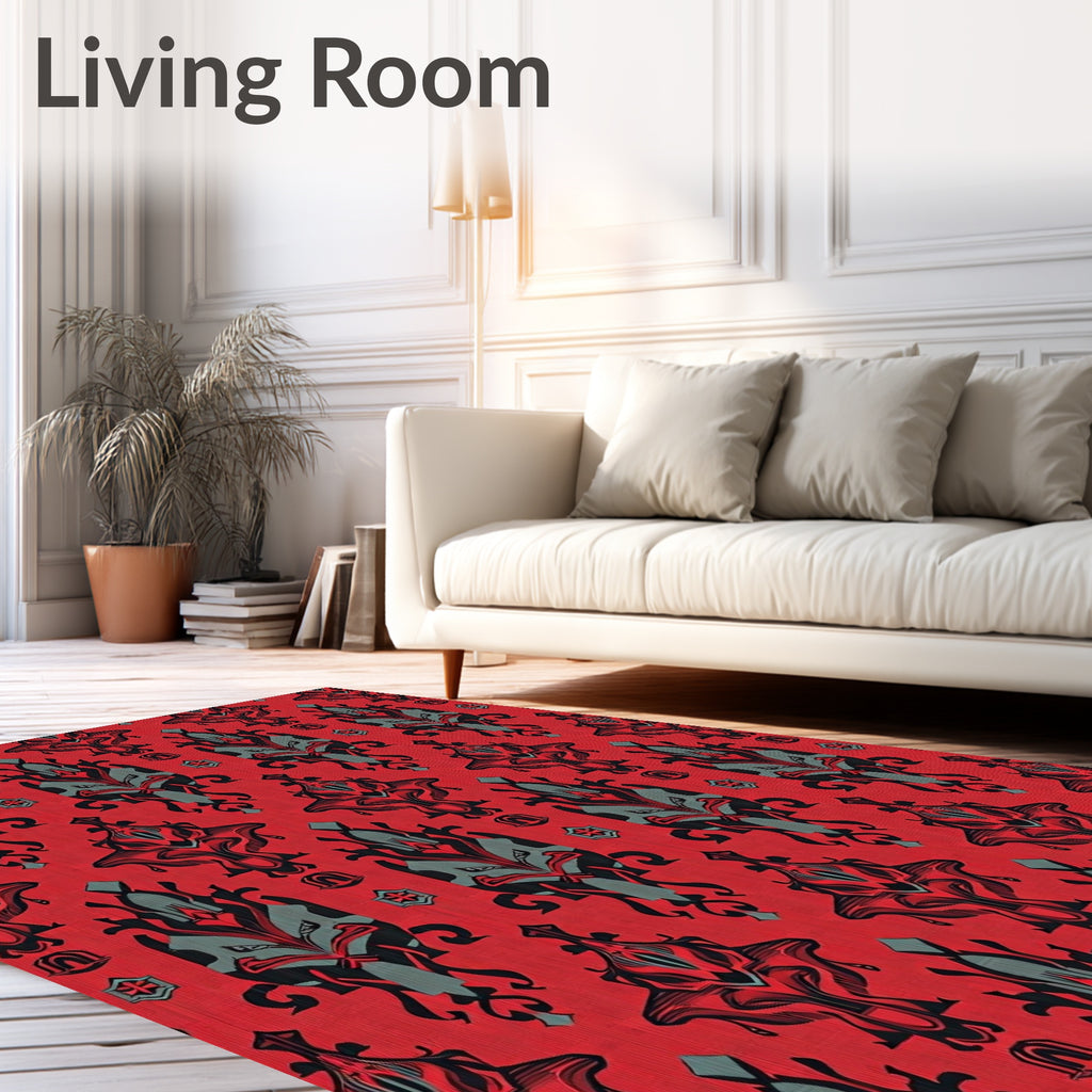 Crimson Tribal Face medallion Rug