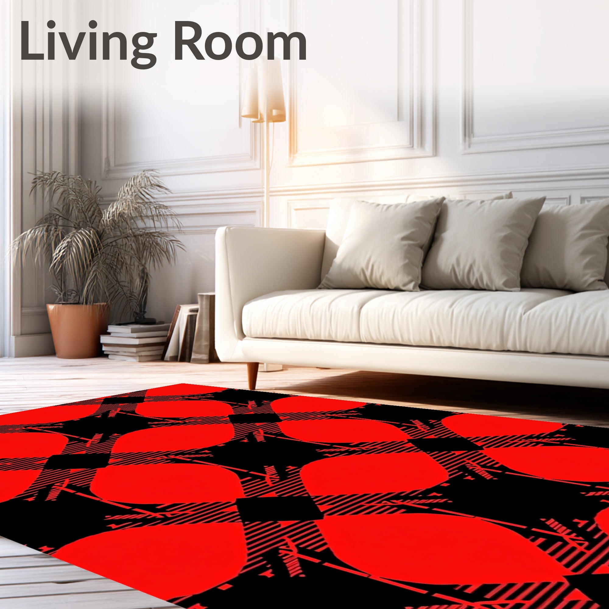 Bold Red Buffalo Check Diamond Rug