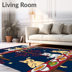 Whimsical Feline Dinner Party Stars Rug