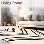 Bold Black Chevron Animal Print Rug