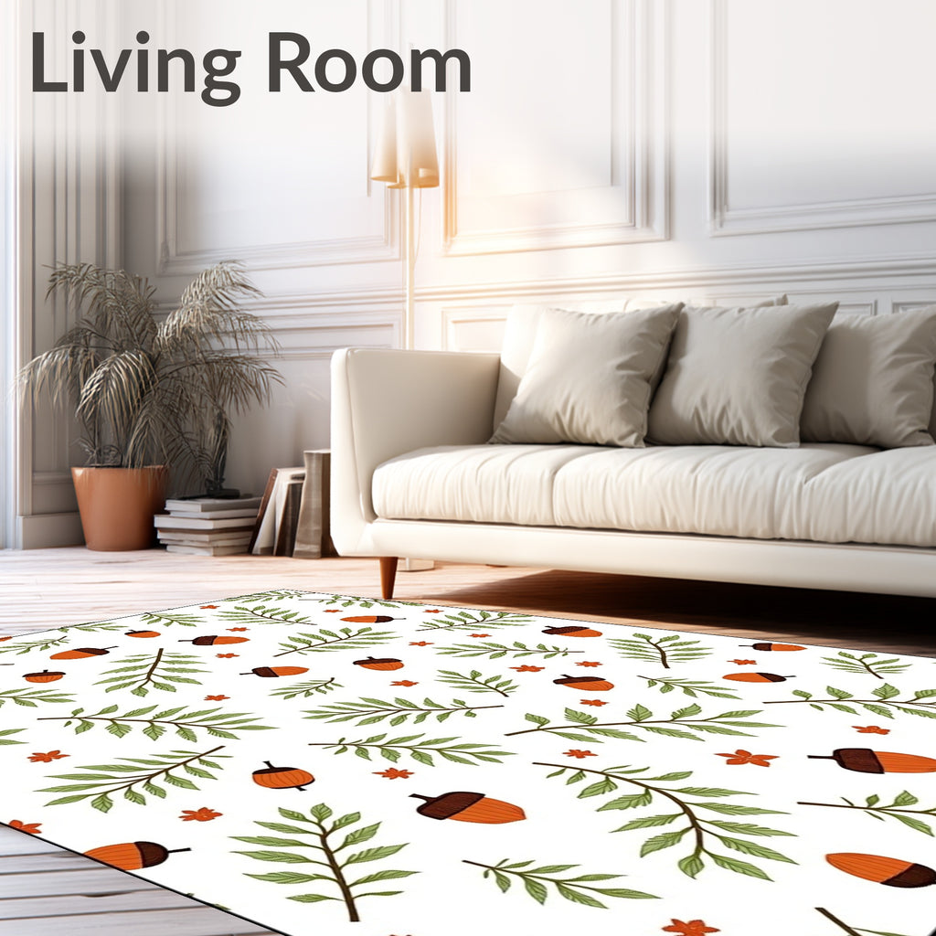 Autumn Acorn Leaf Scatter Rug