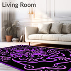 Vibrant Purple Ornamental Symmetry Rug