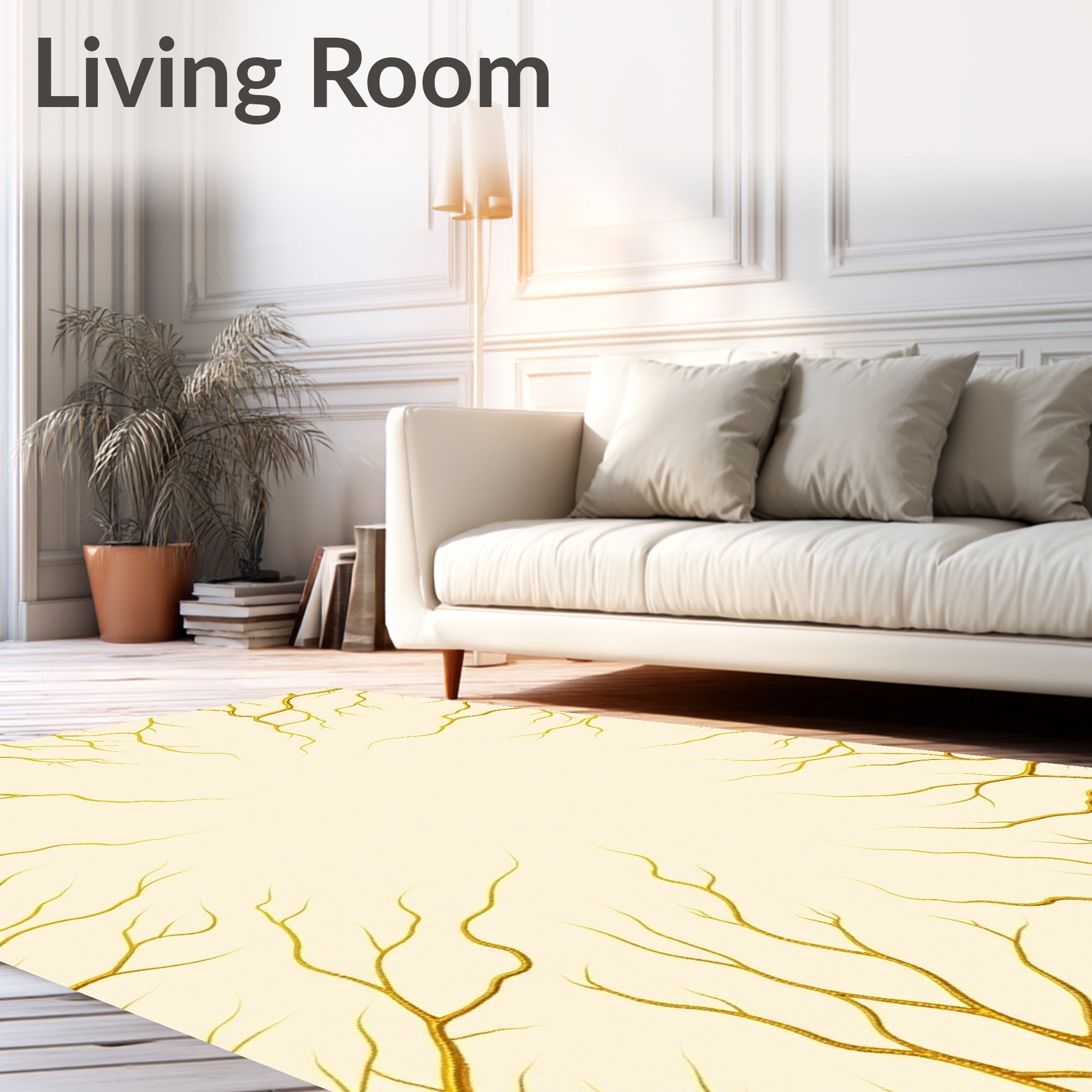 Golden Vein Branch Border Rug