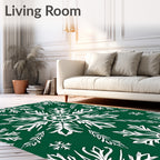 White Snowflake Forest Medallion Rug