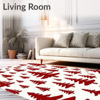Crimson Spruce Forest Patchwork Rug