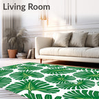 Emerald Green Fan Leaf Burst Rug