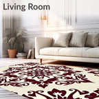 Burgundy Floral Damask Radiance Rug
